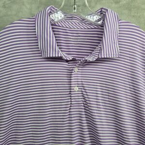 Vineyard Vines Size XL Striped Golf Polo Shirt Purple Short‎ Sleeve Performance